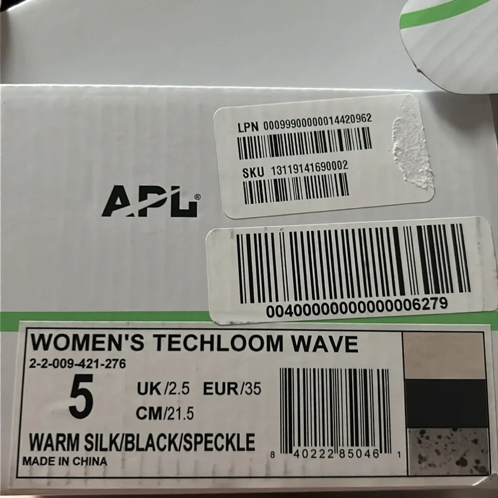 NWT APL Techloom Wave Hybrid Running Shoe In Warm Silk / Black / Speckle SIZE 5